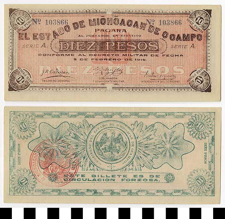 Thumbnail of Bank Note: Mexico, 10 Pesos (1992.23.1391)