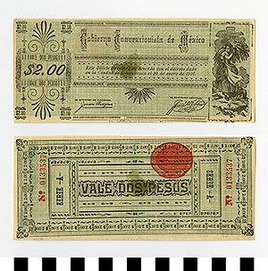 Thumbnail of Bank Note: Mexico, 2 Pesos (1992.23.1394)