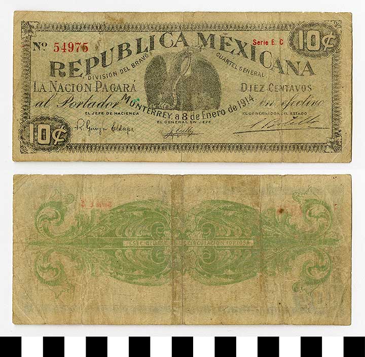 Thumbnail of Bank Note: Mexico, 10 Centavos (1992.23.1395)