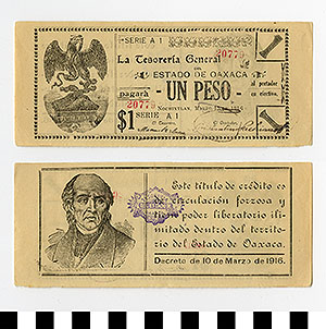 Thumbnail of Bank Note: Mexico, 1 Peso (1992.23.1399)