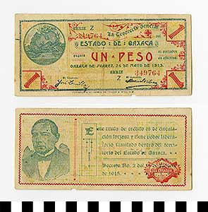Thumbnail of Bank Note: Mexico, 1 Peso (1992.23.1403)