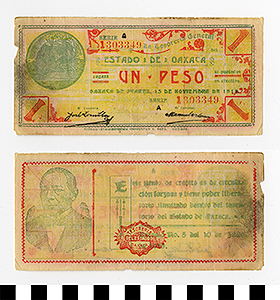 Thumbnail of Bank Note: Mexico, 1 Peso (1992.23.1408)