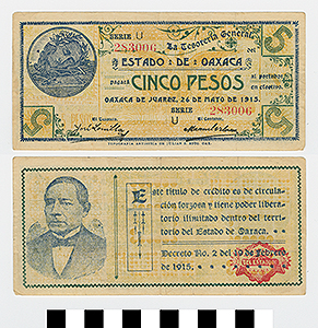 Thumbnail of Bank Note: Mexico, 5 Pesos (1992.23.1410)