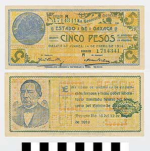 Thumbnail of Bank Note: Mexico, 5 Pesos (1992.23.1416)