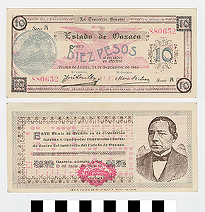 Thumbnail of Bank Note: Mexico, 10 Pesos (1992.23.1427)
