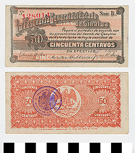 Thumbnail of Bank Note: Mexico, 50 Centavos (1992.23.1437)