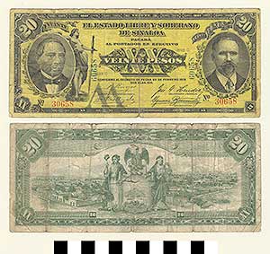 Thumbnail of Bank Note: Mexico, 20 Pesos (1992.23.1444)
