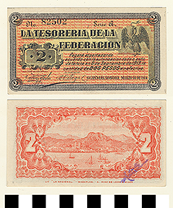 Thumbnail of Bank Note: Mexico, 2 Pesos (1992.23.1450)