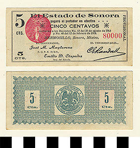 Thumbnail of Bank Note: Mexico, 5 Centavos (1992.23.1451)
