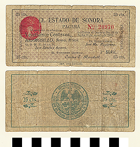 Thumbnail of Bank Note: Mexico, 25 Centavos (1992.23.1452)