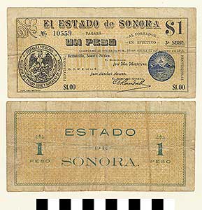 Thumbnail of Bank Note: Mexico, 1 Peso (1992.23.1453)