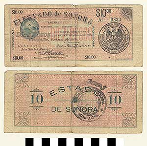 Thumbnail of Bank Note: Mexico, 10 Pesos (1992.23.1456)