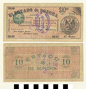 Thumbnail of Bank Note: Mexico, 10 Pesos (1992.23.1458)