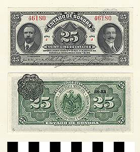 Thumbnail of Bank Note: Mexico, 25 Centavos (1992.23.1459A)