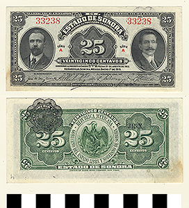 Thumbnail of Bank Note: Mexico, 25 Centavos (1992.23.1459H)