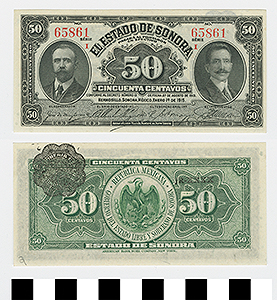 Thumbnail of Bank Note: Mexico, 50 Centavos (1992.23.1460A)