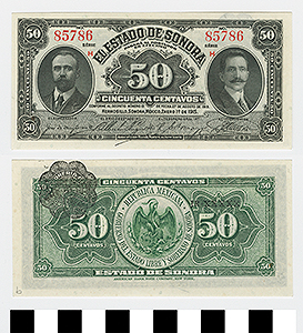 Thumbnail of Bank Note: Mexico, 50 Centavos (1992.23.1460B)