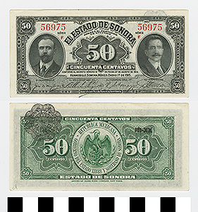 Thumbnail of Bank Note: Mexico, 50 Centavos (1992.23.1460D)