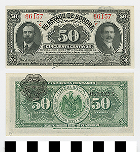 Thumbnail of Bank Note: Mexico, 50 Centavos (1992.23.1460G)