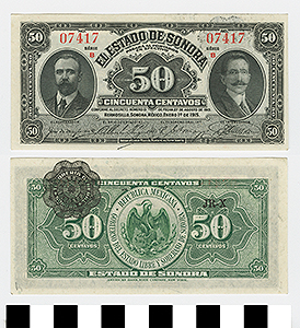 Thumbnail of Bank Note: Mexico, 50 Centavos (1992.23.1460H)