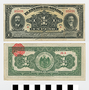 Thumbnail of Bank Note: Mexico, 1 Peso (1992.23.1461A)