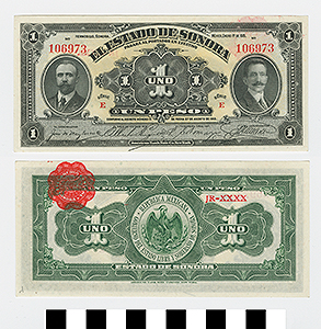 Thumbnail of Bank Note: Mexico, 1 Peso (1992.23.1461D)