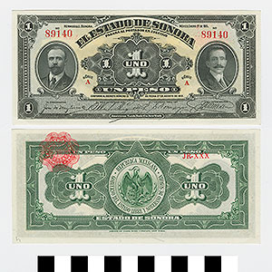 Thumbnail of Bank Note: Mexico, 1 Peso (1992.23.1461H)