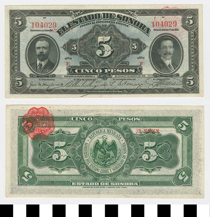 Thumbnail of Bank Note: Mexico, 5 Pesos (1992.23.1462D)