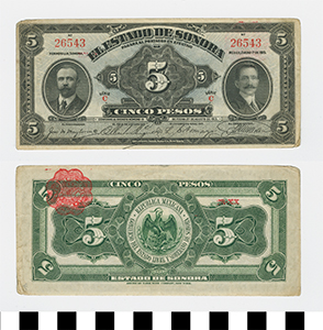 Thumbnail of Bank Note: Mexico, 5 Pesos (1992.23.1462F)