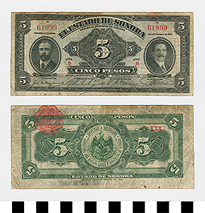 Thumbnail of Bank Note: Mexico, 5 Pesos (1992.23.1462G)