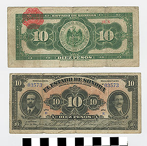 Thumbnail of Bank Note: Mexico, 10 Pesos (1992.23.1463D)