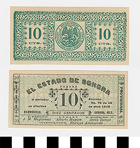 Thumbnail of Bank Note: Mexico, 10 Centavos (1992.23.1466)