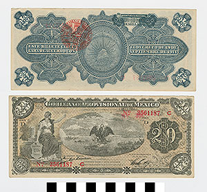 Thumbnail of Bank Note: Mexico, 20 Pesos (1992.23.1475)