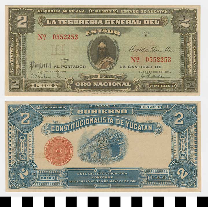 Thumbnail of Bank Note: Mexico, 2 Pesos (1992.23.1489)