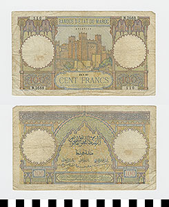Thumbnail of Bank Note: Morocco, 100 Francs (1992.23.1496)