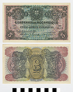 Thumbnail of Bank Note: Mozambique, 5 Libras Esterlinas (1992.23.1515)
