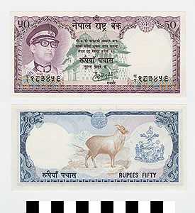 Thumbnail of Bank Note: Nepal, 50 Rupees (1992.23.1521)
