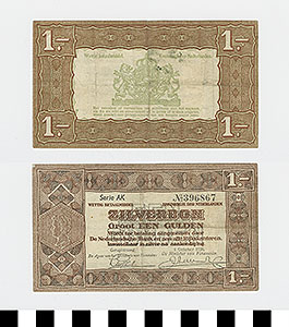 Thumbnail of Bank Note: Netherlands, 1 Gulden (1992.23.1523)