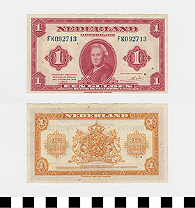 Thumbnail of Bank Note: Netherlands, 1 Gulden (1992.23.1525)