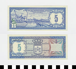 Thumbnail of Bank Note: Netherlands Antilles, 5 Gulden (1992.23.1531)