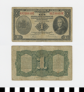 Thumbnail of Bank Note:  Netherlands East Indies, or the Dutch East Indies for Philippines, 1 Gulden (1 Roupiah) (1992.23.1538)