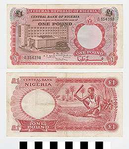 Thumbnail of Bank Note: Nigeria, 1 Pound (1992.23.1564)