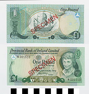 Thumbnail of Bank Note: Northern Ireland, 1 Pound (1992.23.1570A)