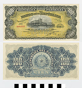 Thumbnail of Bank Note: Paraguay, 100 Pesos (1992.23.1591)