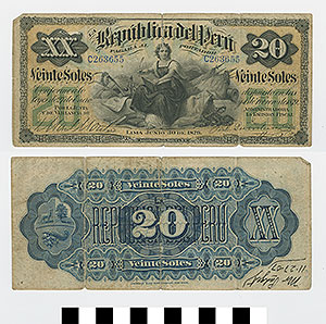 Thumbnail of Bank Note: Peru, 20 Soles (1992.23.1599)