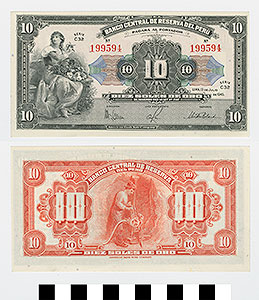 Thumbnail of Bank Note: Peru, 10 Soles de Oro (1992.23.1600)
