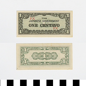 Thumbnail of Japanese Government-Issued Philippine Occupation Fiat Bank Note: 1 Centavo (1992.23.1612P)