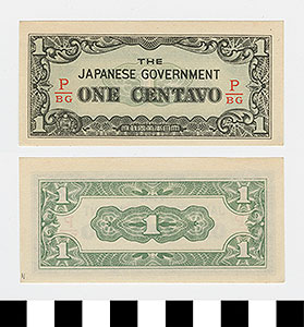 Thumbnail of Japanese Government-Issued Philippine Occupation Fiat Bank Note: 1 Centavo (1992.23.1613N)