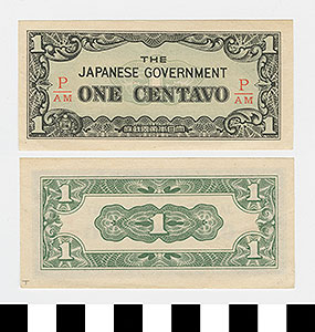 Thumbnail of Japanese Government-Issued Philippine Occupation Fiat Bank Note: 1 Centavo (1992.23.1613T)