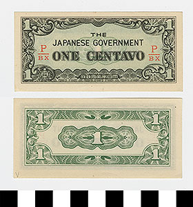 Thumbnail of Japanese Government-Issued Philippine Occupation Fiat Bank Note: 1 Centavo (1992.23.1613V)